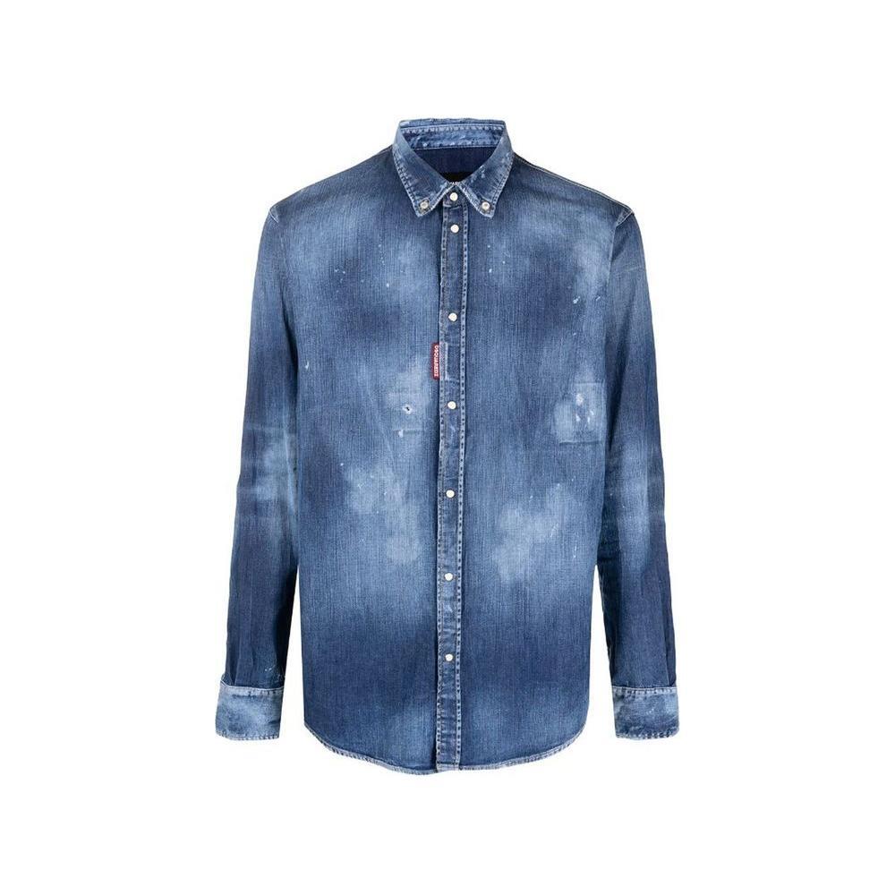 Dsquared² Distressed Effect Denim Shirt DS-8735456854228-IT52 | XL