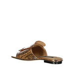 Sergio Rossi Leather Flat Sandals SE-8735590678740-EU34/US4