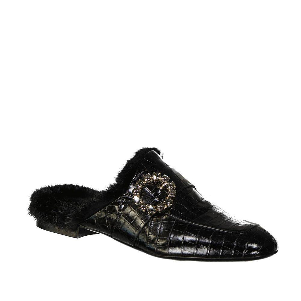 Eleventy Leather Fur Mules EL-8736381108436-EU37/US7