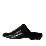 Eleventy Leather Fur Mules EL-8736381108436-EU37/US7