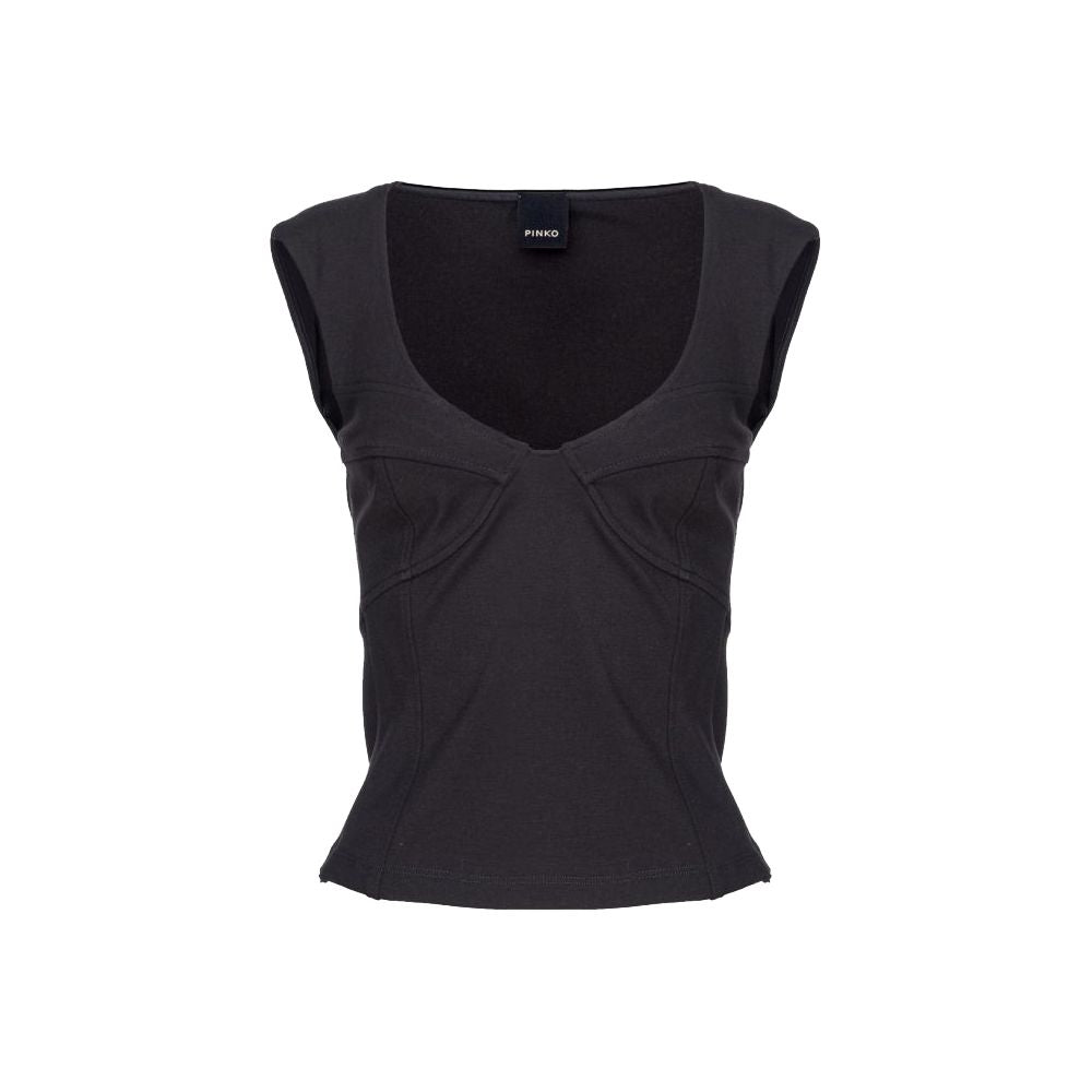 PINKO Black Viscose Tops & T-Shirt PI-15781-IT38|XS