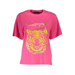 Cavalli Class Pink Cotton Tops & T-Shirt CA-37111-XS