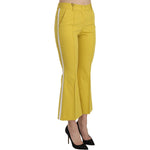 Dolce & Gabbana Yellow Flared Bootcut Capri Cotton Pants PAN61191-36