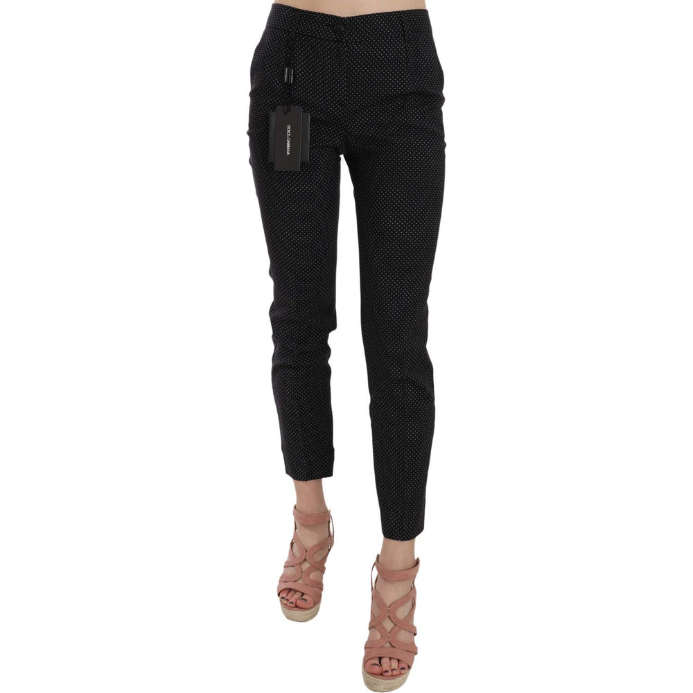 Dolce & Gabbana Polka Dot Slim Capri Trousers Tapered Pants PAN70012-38
