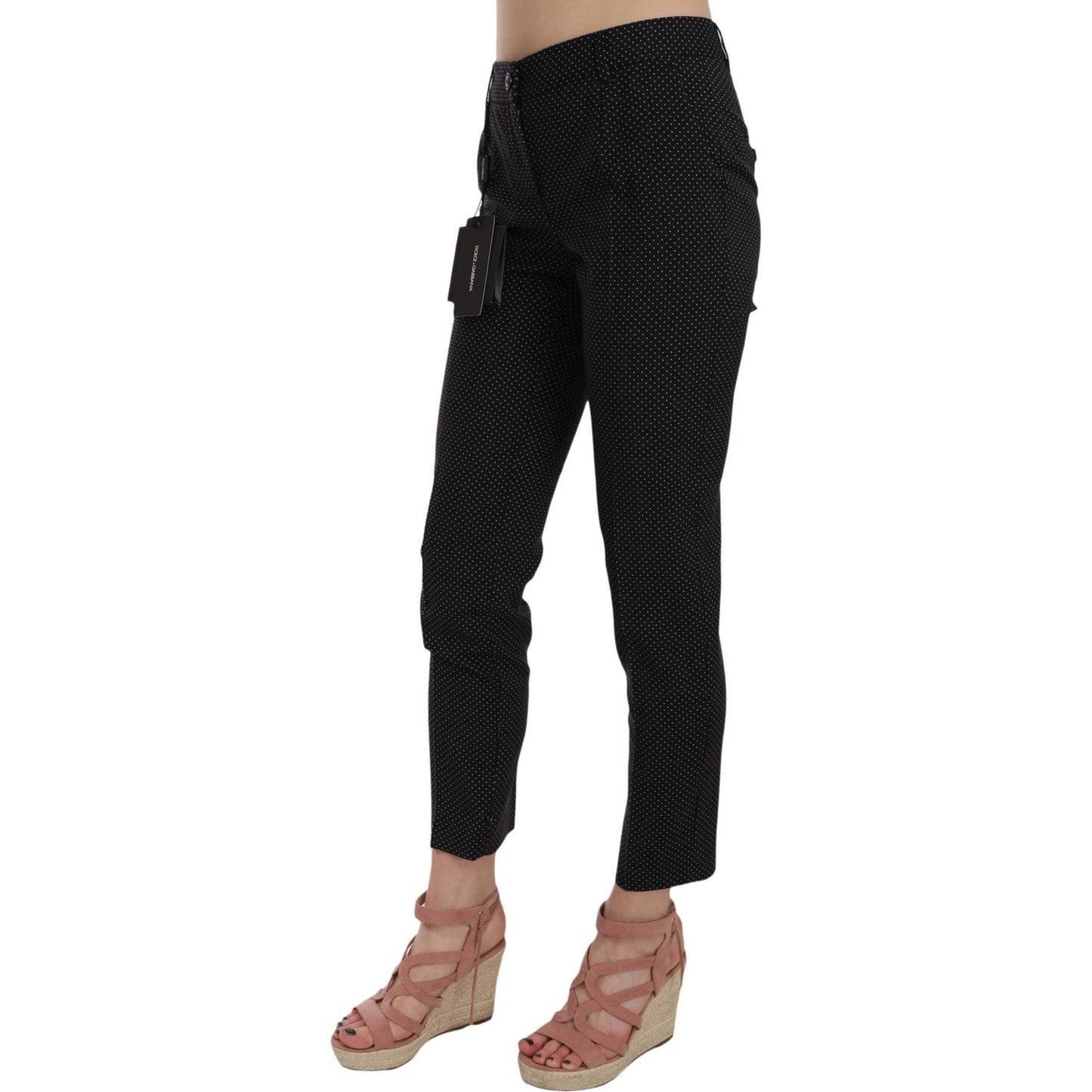 Dolce & Gabbana Polka Dot Slim Capri Trousers Tapered Pants PAN70012-38