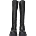 Max Mara Black Leather Over The Knee MA-8547247849737-EU37/US7