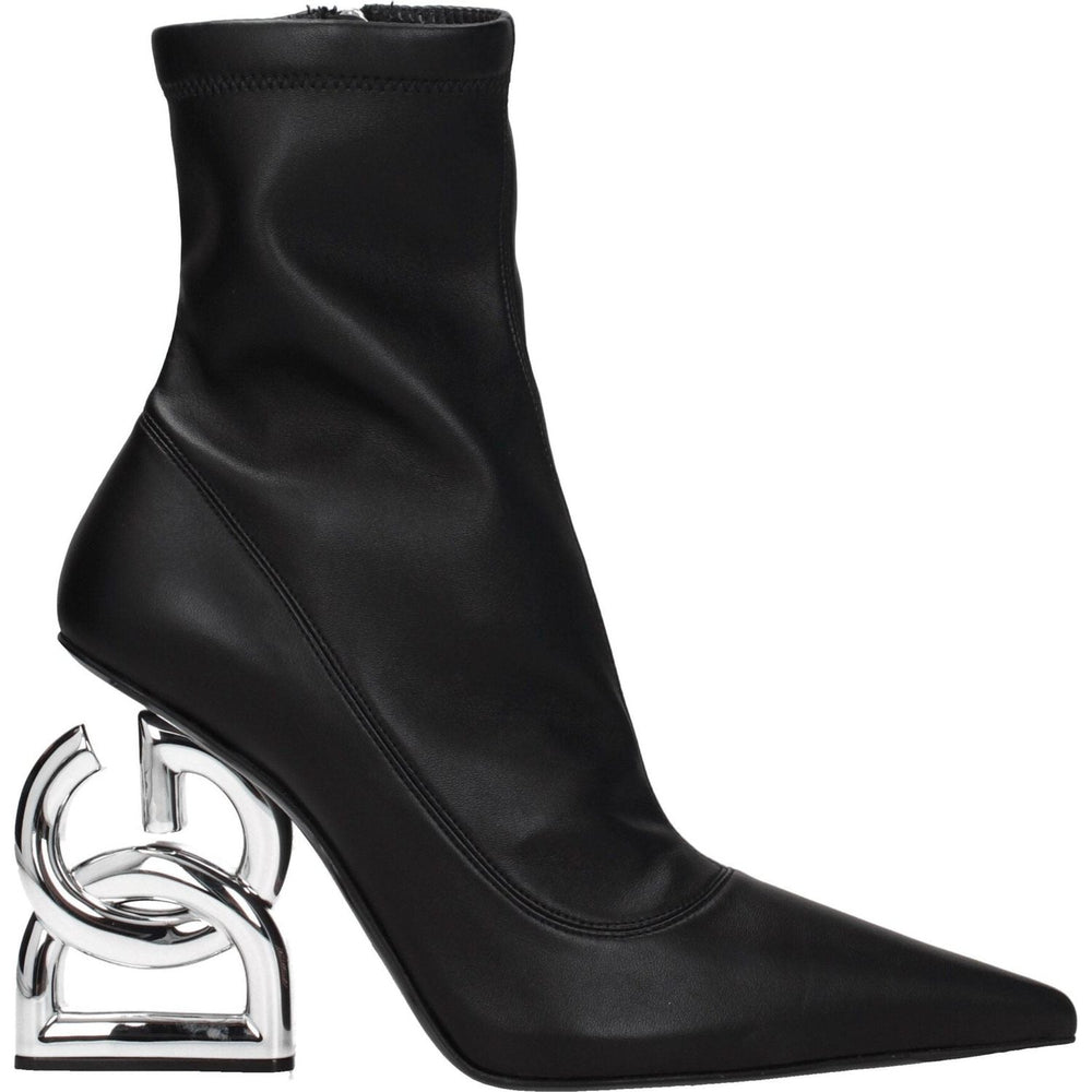 Dolce & Gabbana Black Leather Ankle Boots DO-8547266068745-EU35/US5