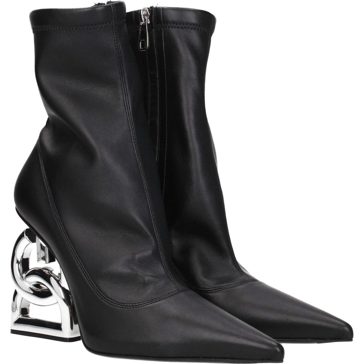 Dolce & Gabbana Black Leather Ankle Boots DO-8547266068745-EU35/US5