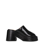 Ganni Black Leather Slippers Sandals GA-8547287892233-EU40/US10