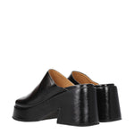 Ganni Black Leather Slippers Sandals GA-8547287892233-EU40/US10