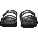Palm Angels Black Leather Flat Sandals PA-8547326296329-EU36/US6