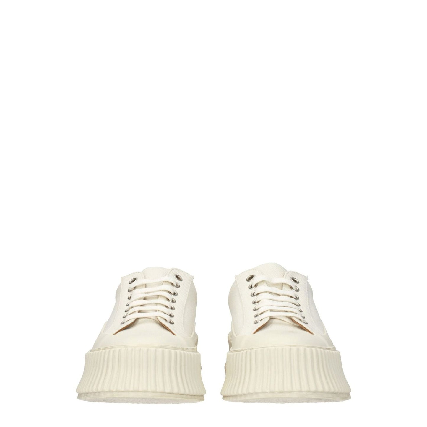 Jil Sander White Fabric Platform Sneakers JI-8547352838409-EU37/US7