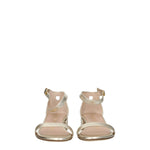 Stuart Weitzman Gold Leather Flat Sandals ST-8547354116361-EU36/US6
