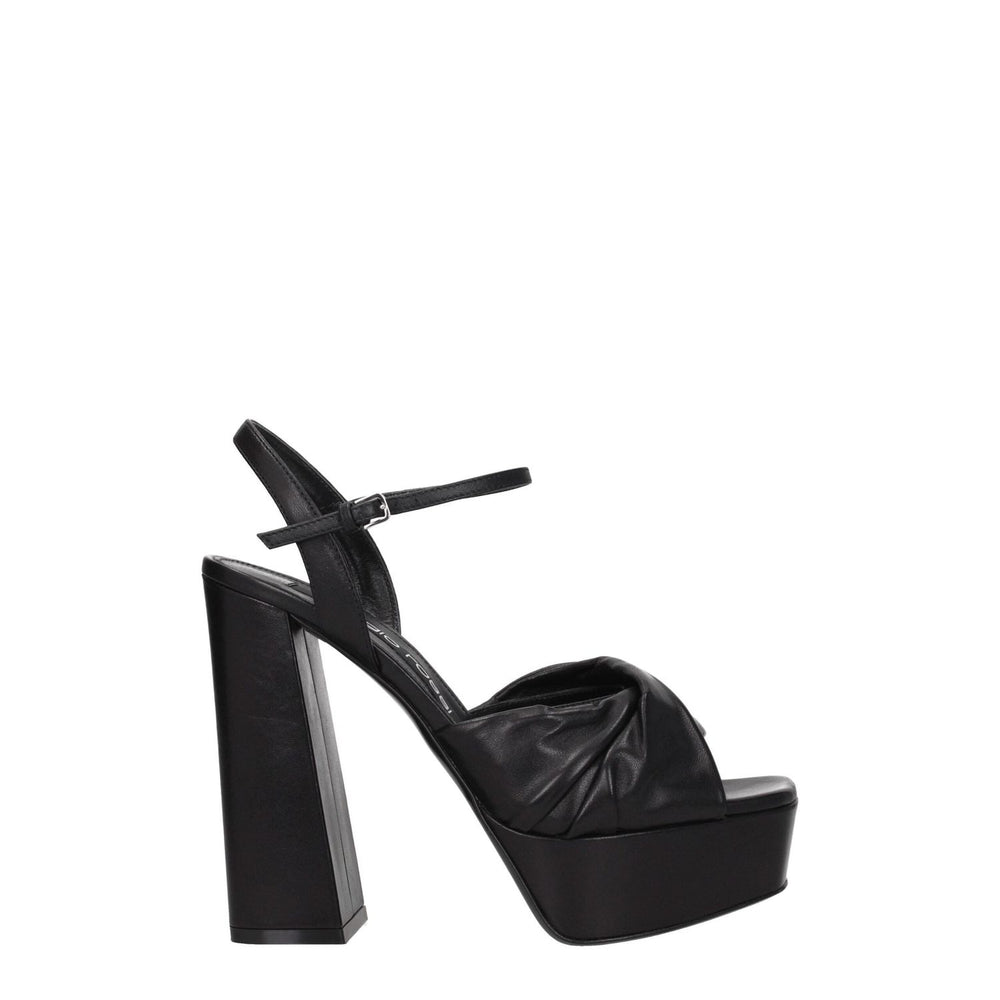 Sergio Rossi Black Leather Platforms SE-8547355853065-EU40/US10