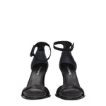 Premiata Black Leather Flat Sandals