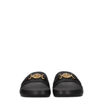 Versace Black Leather Slippers Sandals VE-8547404841225-EU35/US5