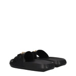 Versace Black Leather Slippers Sandals VE-8547404841225-EU35/US5