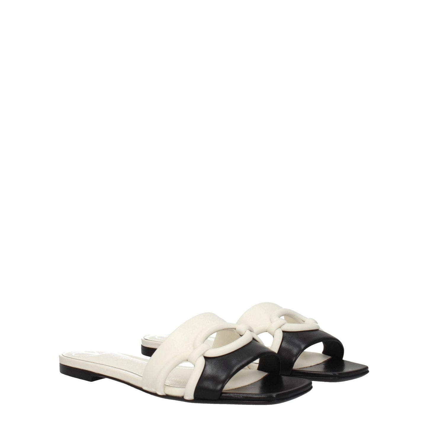 Valentino Garavani Black Leather Slippers Sandals VA-8547405824265-EU35/US5