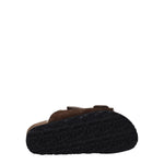 Palm Angels Brown Leather Slippers Sandals PA-8547450421513-EU40/US10