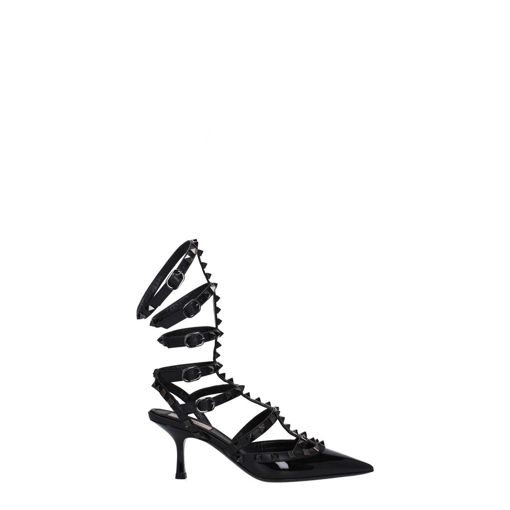Valentino Garavani Black Leather Stiletto Heels Sandals VA-8547461595401-EU36.5/US6.5