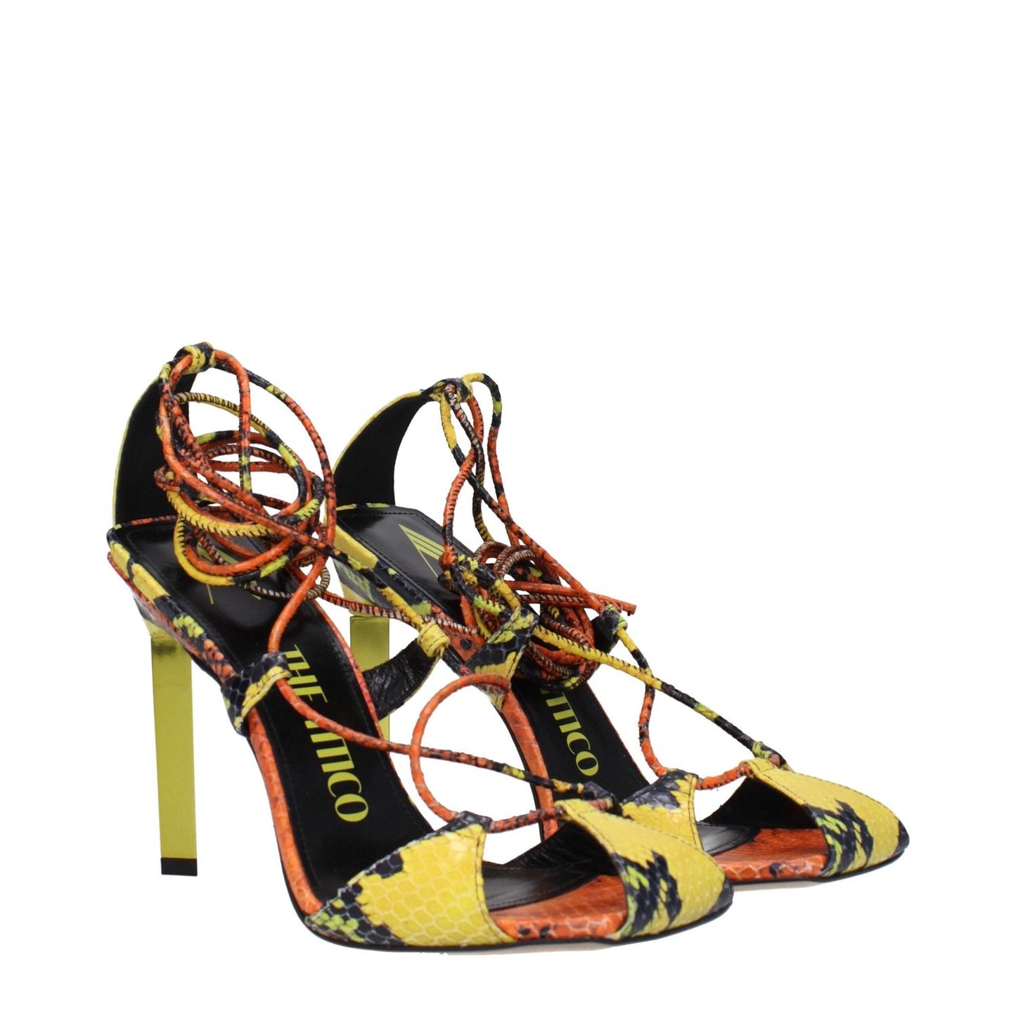 The Attico Orange Leather Stiletto Heels Sandals TH-8597894070537-EU37/US7
