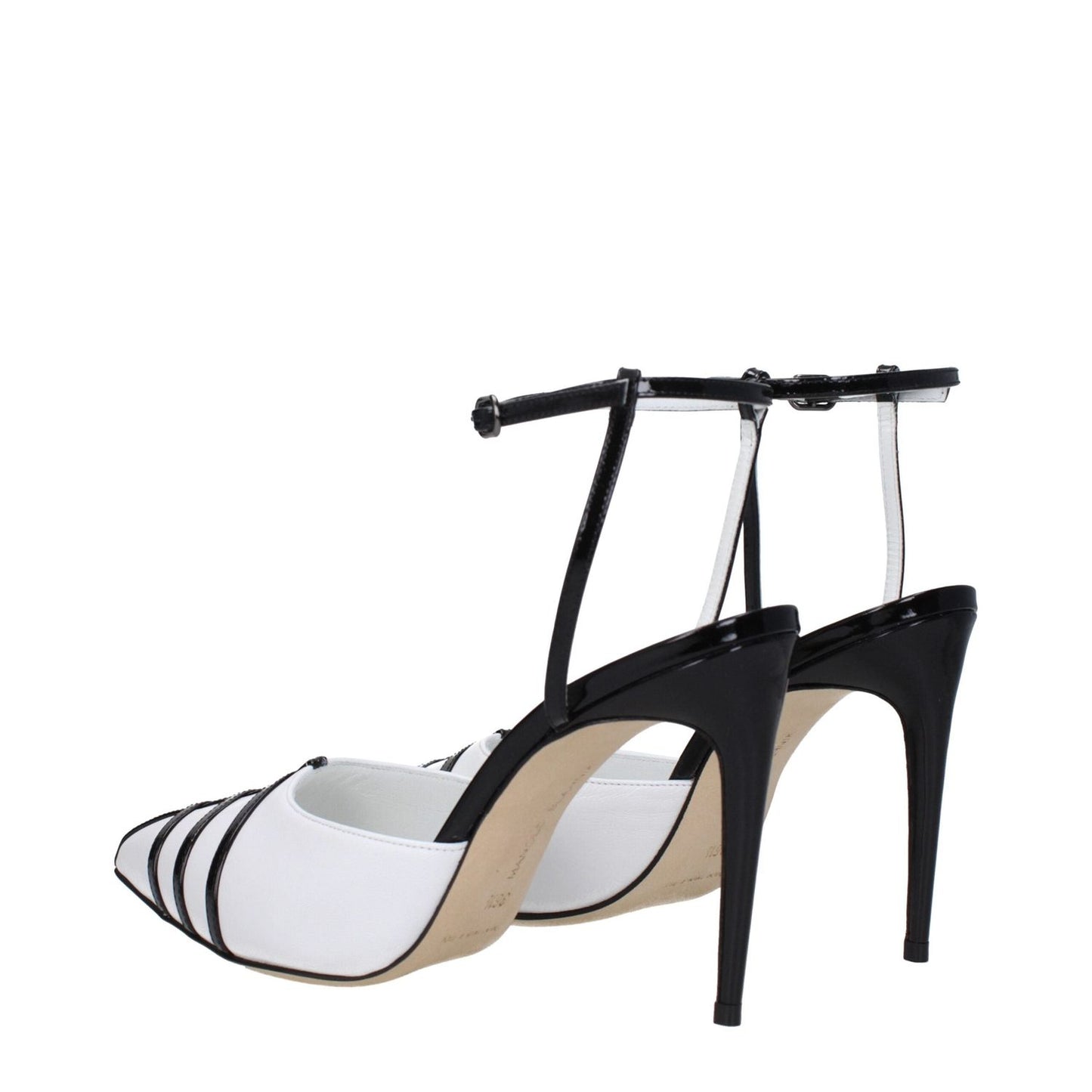 Manolo Blahnik White Leather Stiletto Heels Sandals MA-8680108196105-EU36.5/US6.5