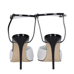Manolo Blahnik White Leather Stiletto Heels Sandals MA-8680108196105-EU36.5/US6.5