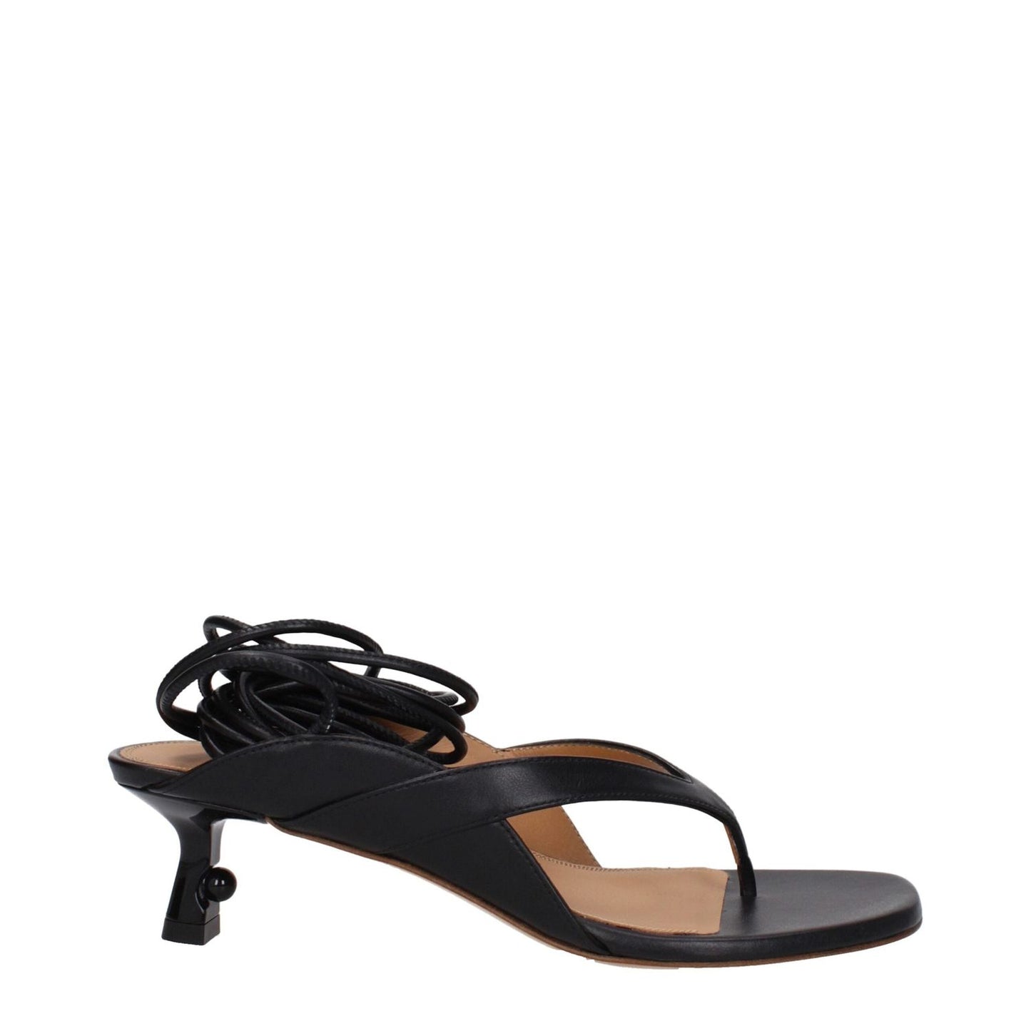 Off-White Black Leather Flip-Flop Sandals OF-9256102723849-EU36/US6