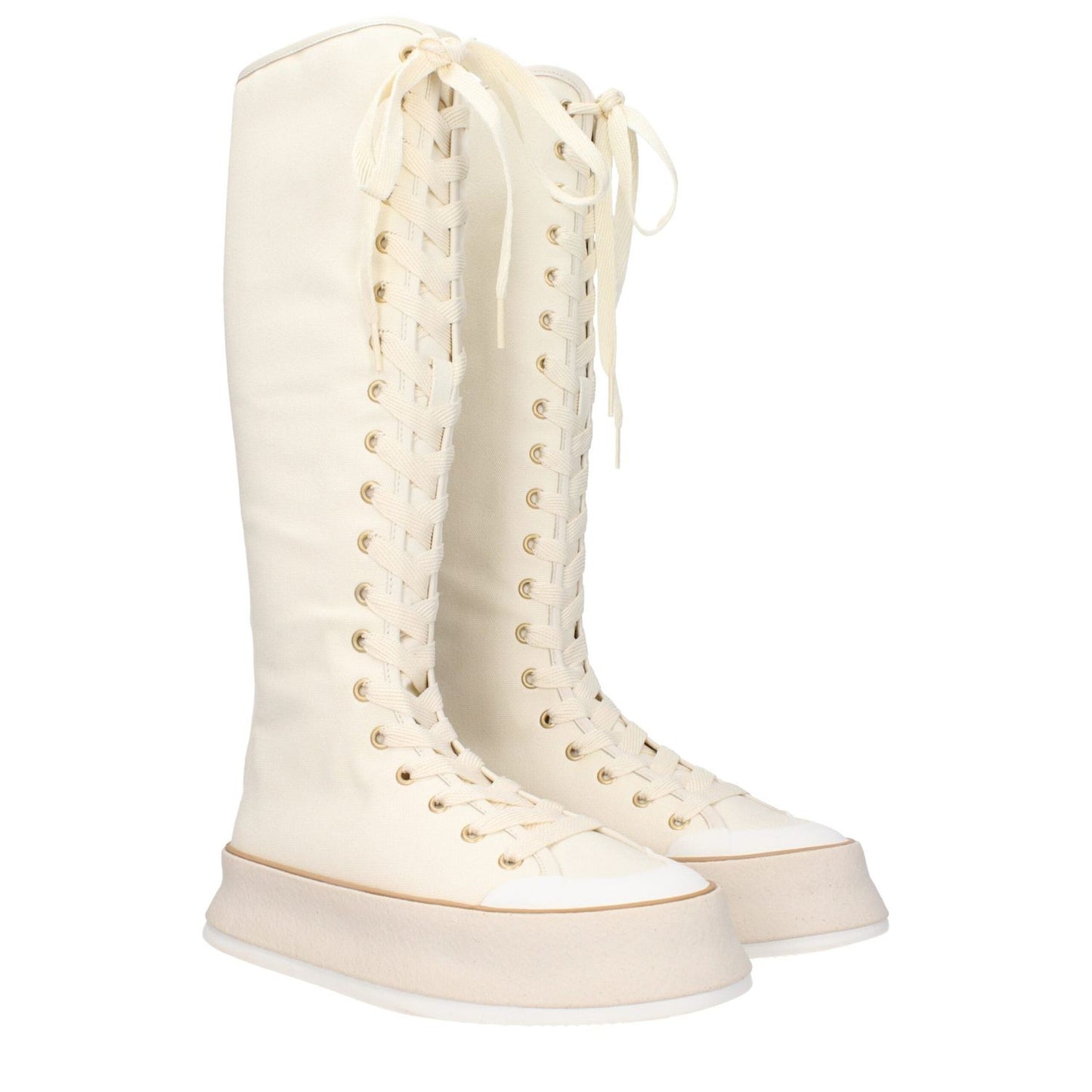 Max Mara Beige Fabric Lace-Up Boots MA-9263845081353-EU36/US6