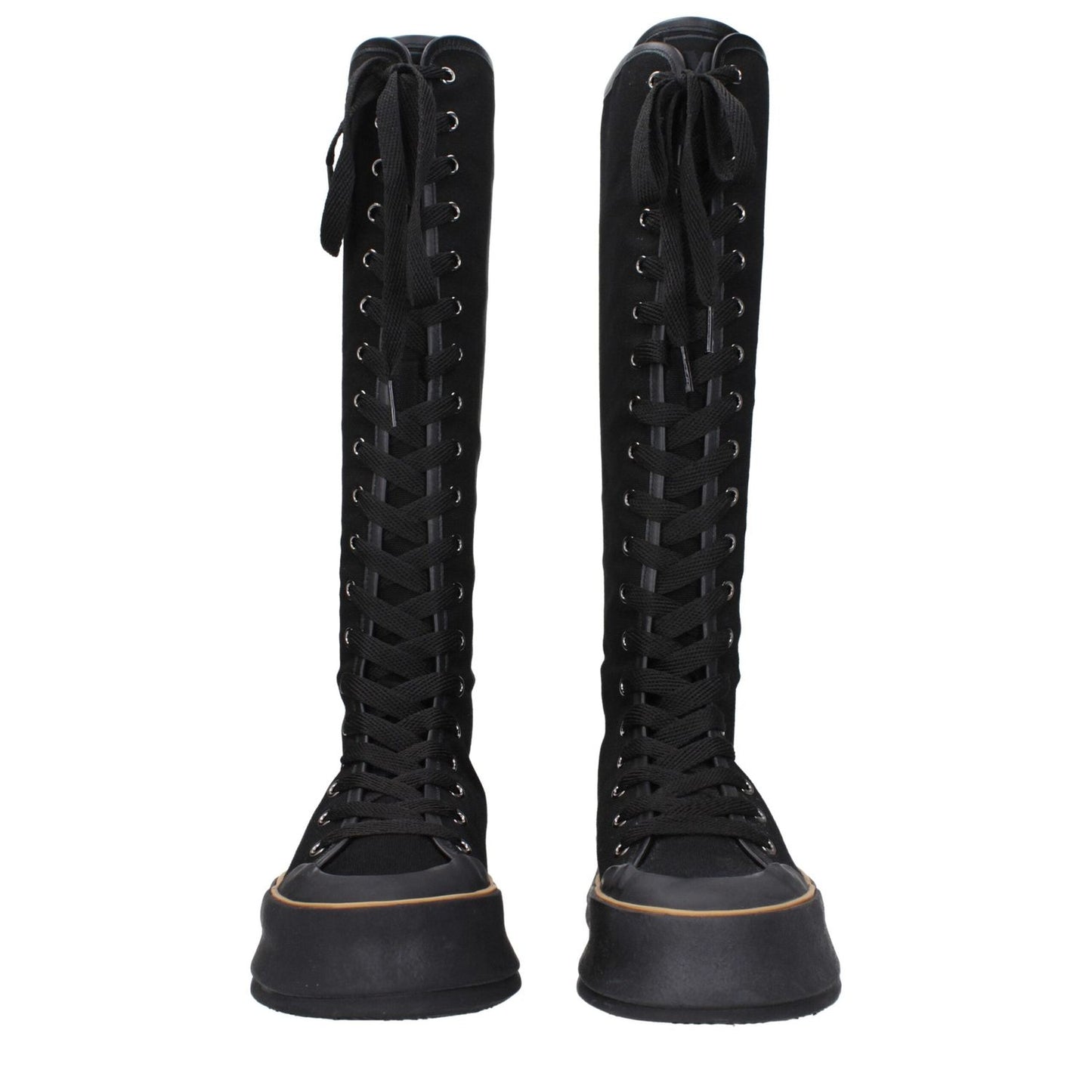 Max Mara Black Fabric Lace-Up Boots MA-9263852290313-EU36/US6
