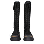 Max Mara Black Fabric Lace-Up Boots MA-9263852290313-EU36/US6