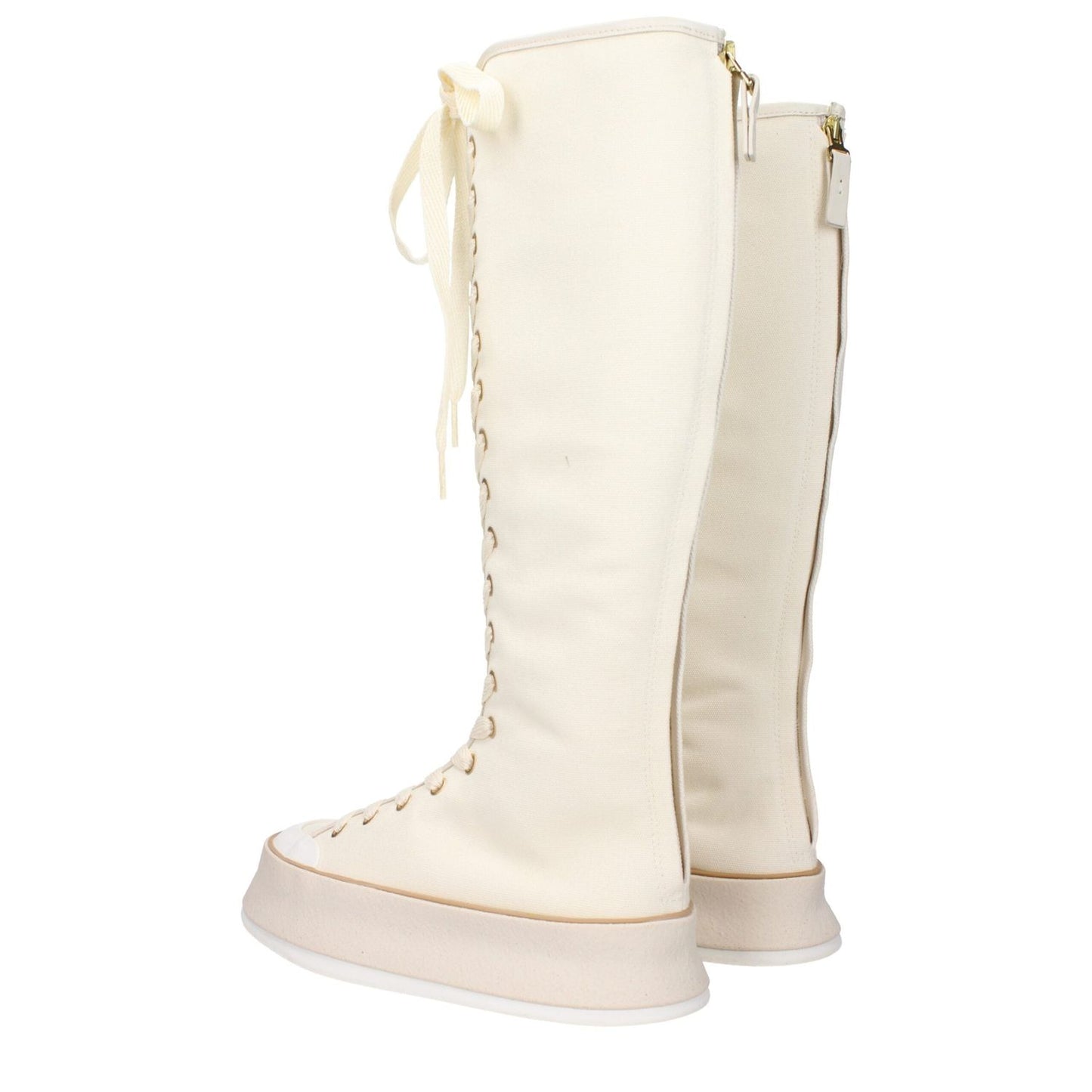 Max Mara Beige Fabric Lace-Up Boots MA-9263845081353-EU36/US6