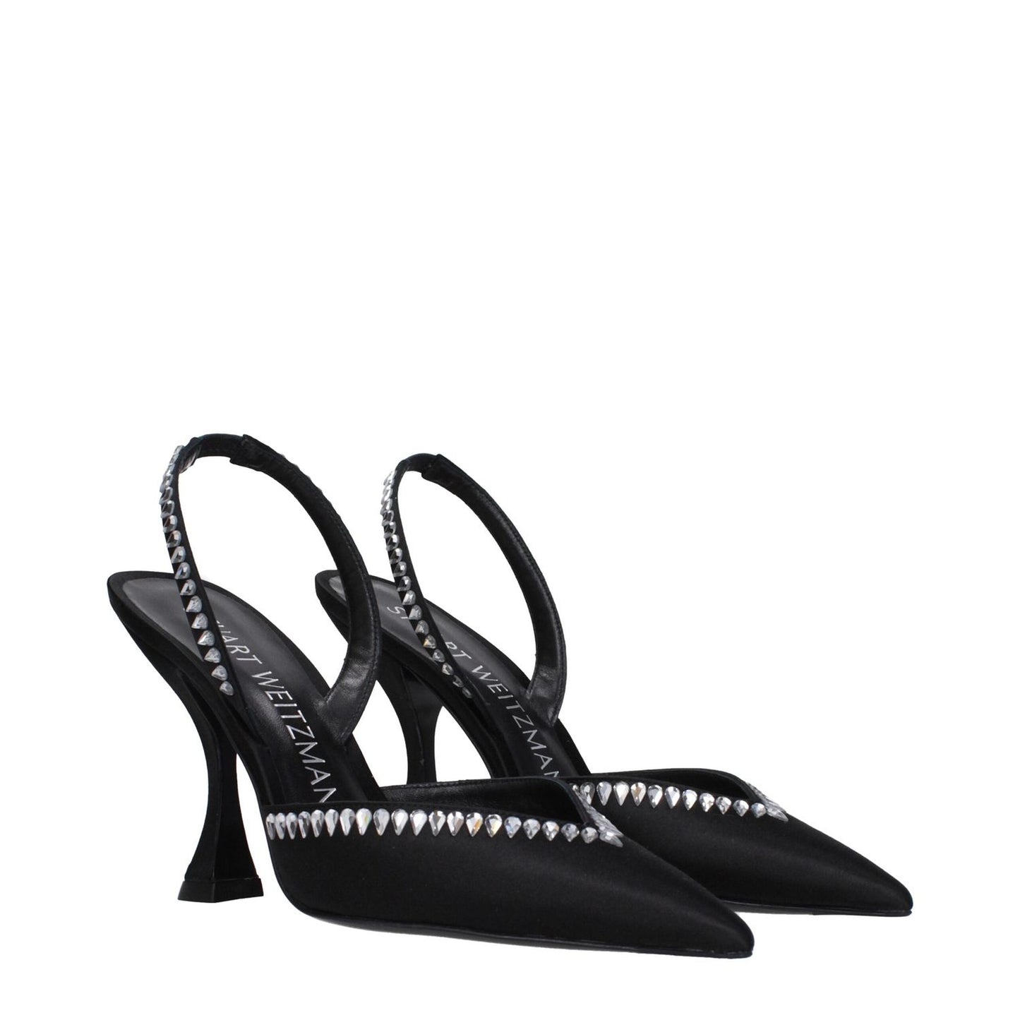 Stuart Weitzman Black Satin Stiletto Heels Sandals ST-9289904259337-EU37.5/US7.5