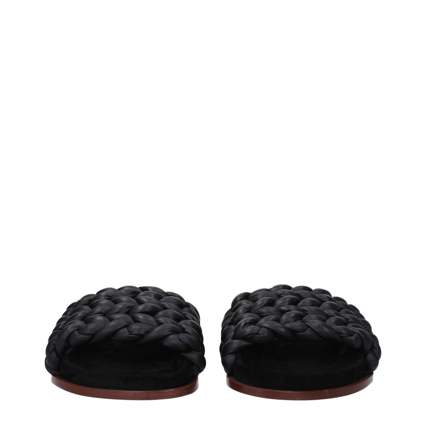 Chloé Black Leather Slippers Sandals CH-9304813175049-EU37/US7