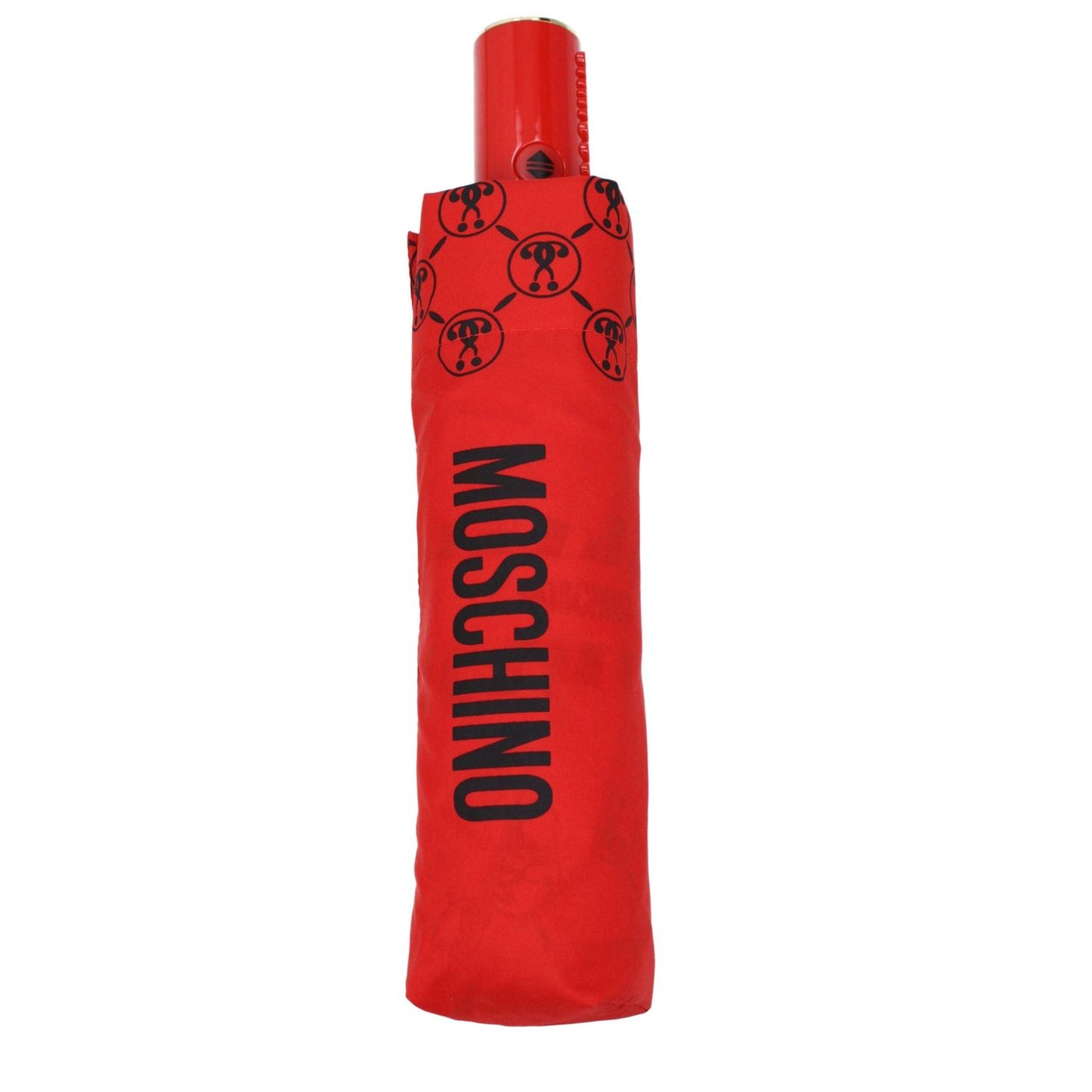 Moschino Red Polyester Umbrella with logo and snap closure. Casual style with MPN 8936OPENCLOSEC, code F81729. Designed by Moschino.