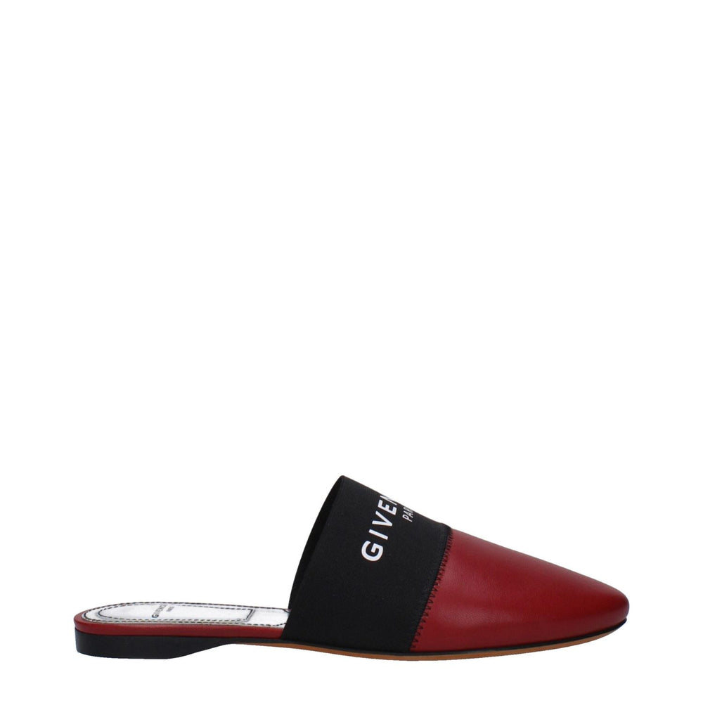Givenchy Red Leather Slippers Sandals GI-9474460123401-EU35/US5