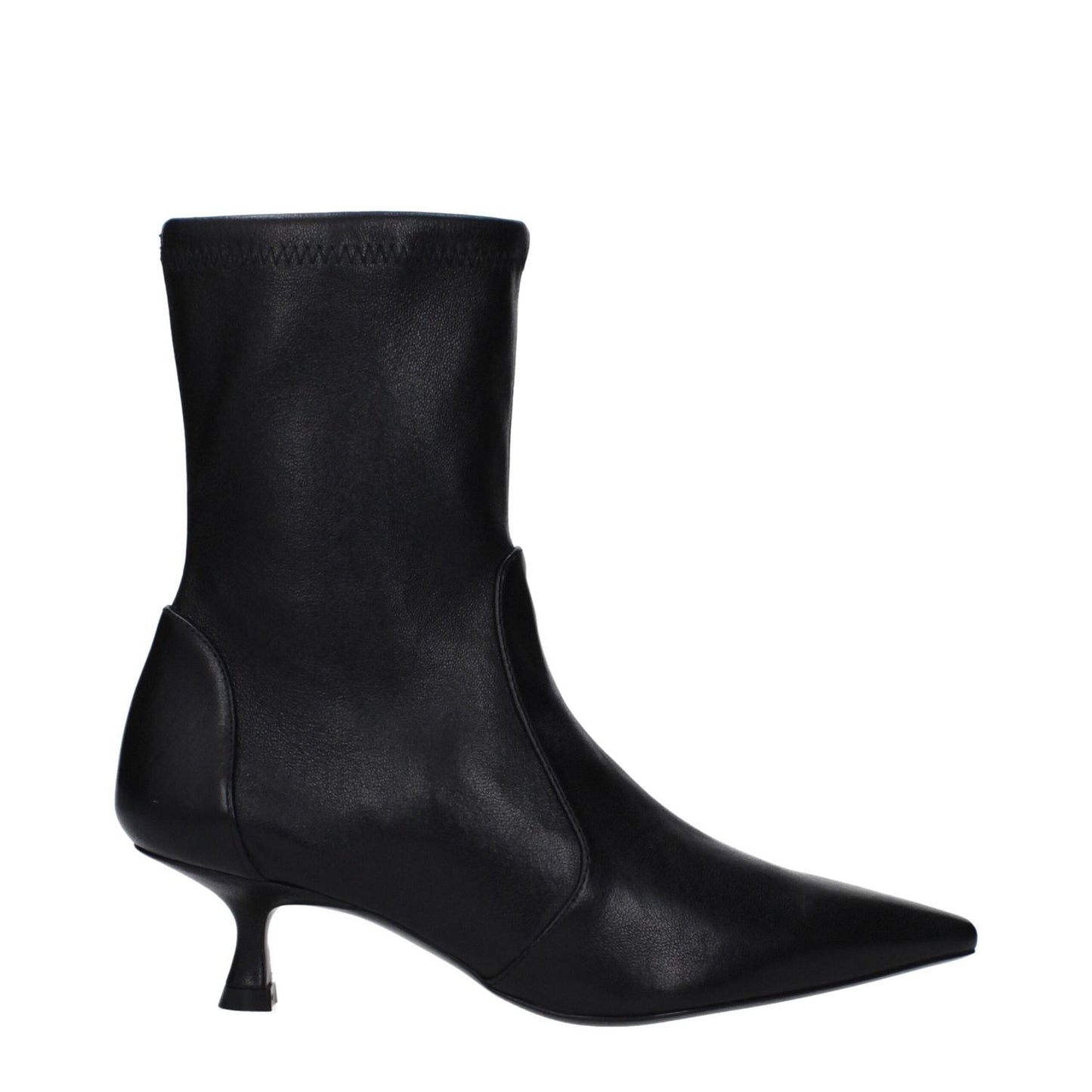 Stuart Weitzman Black Leather Ankle Boots ST-10013699506441-EU37.5/US7.5
