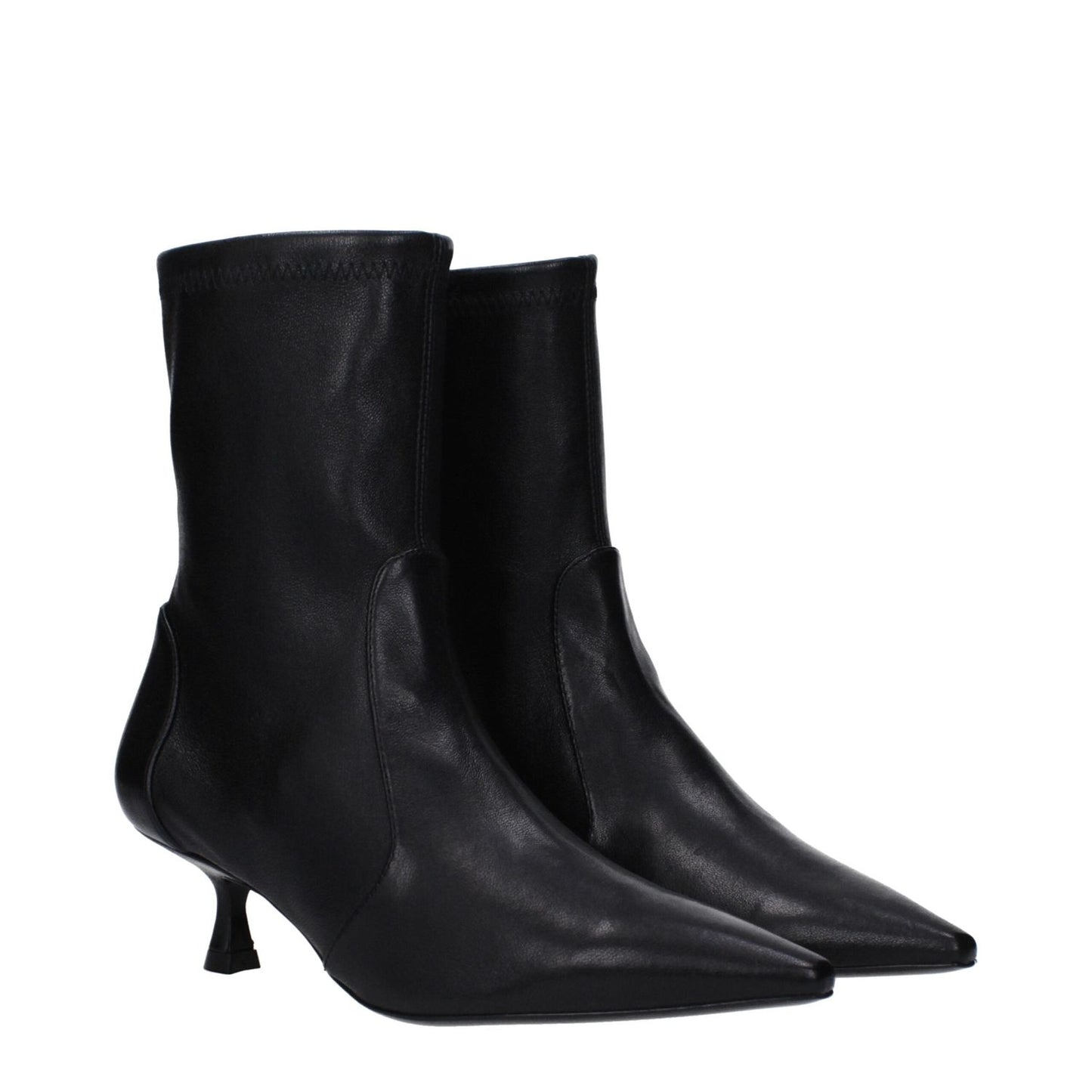 Stuart Weitzman Black Leather Ankle Boots ST-10013699506441-EU37.5/US7.5