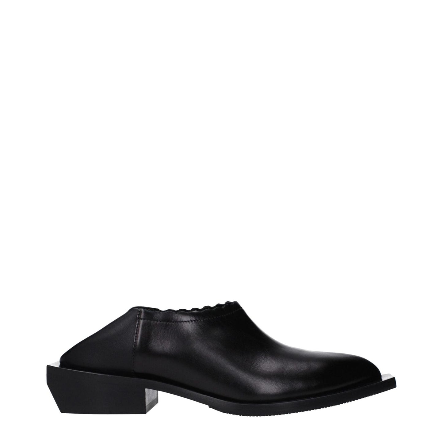 Love Moschino Black Leather Clogs LO-10027286331657-EU36/US6