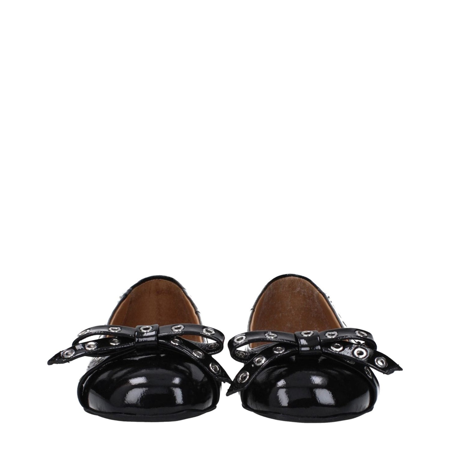 Ganni Black Leather Ballet Flats GA-10027144380681-EU40/US10