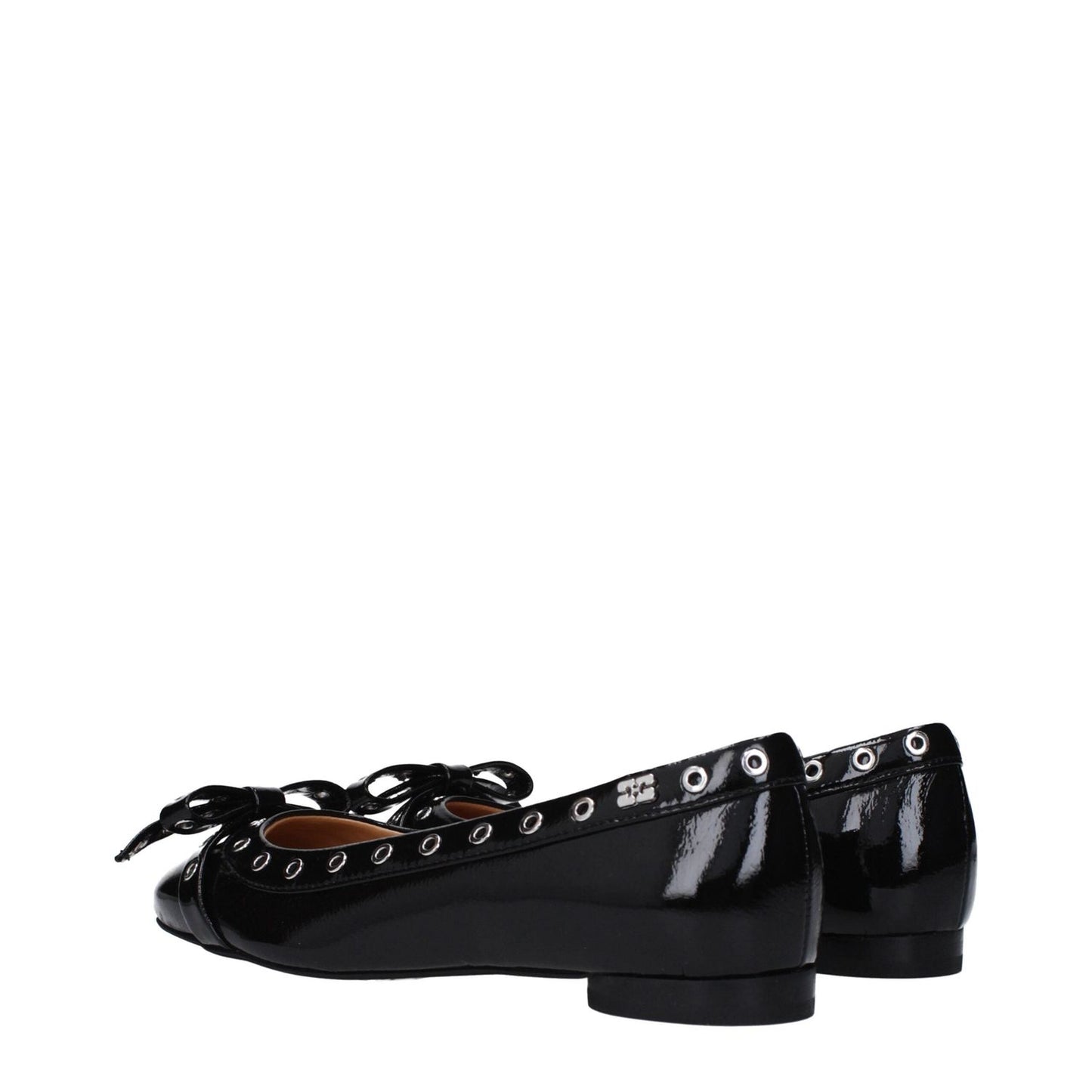 Ganni Black Leather Ballet Flats GA-10027144380681-EU40/US10