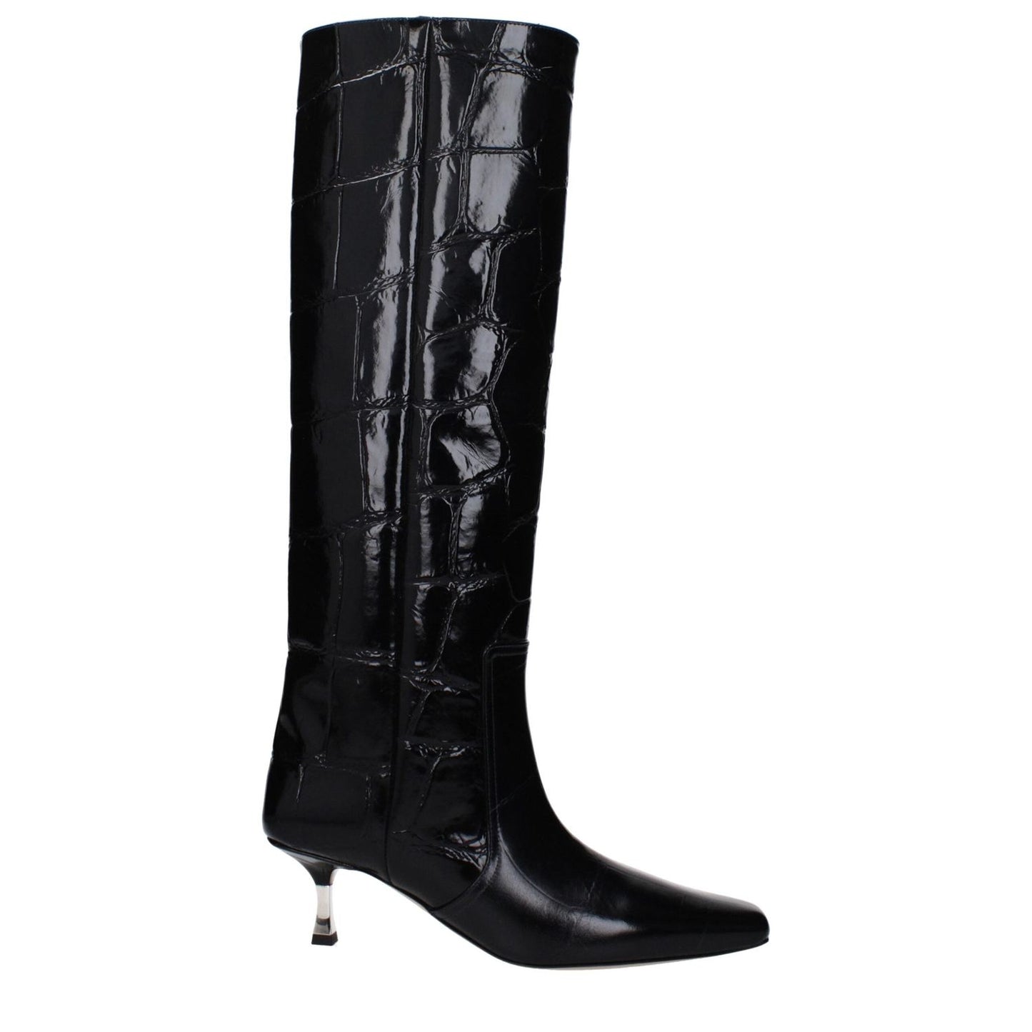 Paris Texas Black Leather High Heel Boots PA-14884841849097-EU36/US6