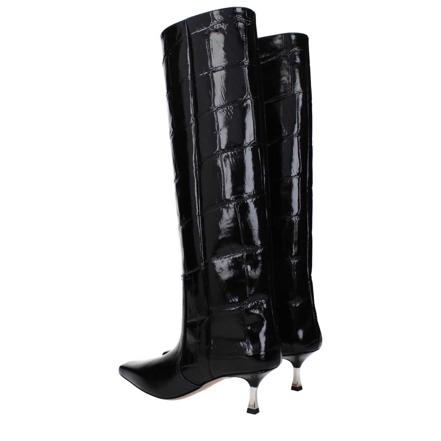 Paris Texas Black Leather High Heel Boots PA-14884841849097-EU36/US6