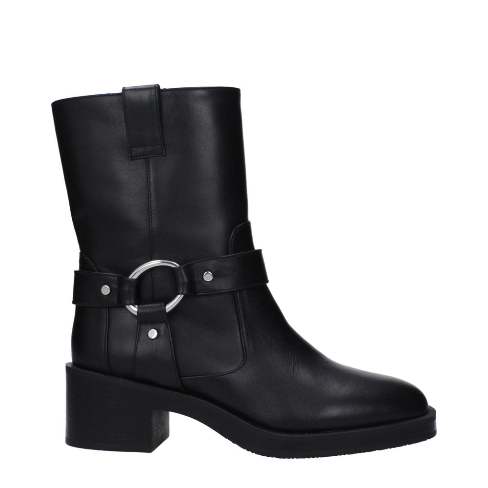 Stuart Weitzman Black Leather Ankle Boots ST-15039020335369-EU37.5/US7.5