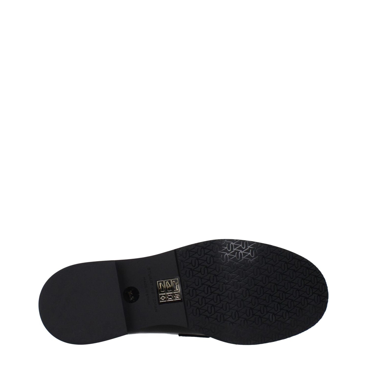 Stuart Weitzman Black Leather Slip-On Loafers