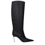 Casadei Black Leather High Heel Boots CA-15063756308745-EU36/US6