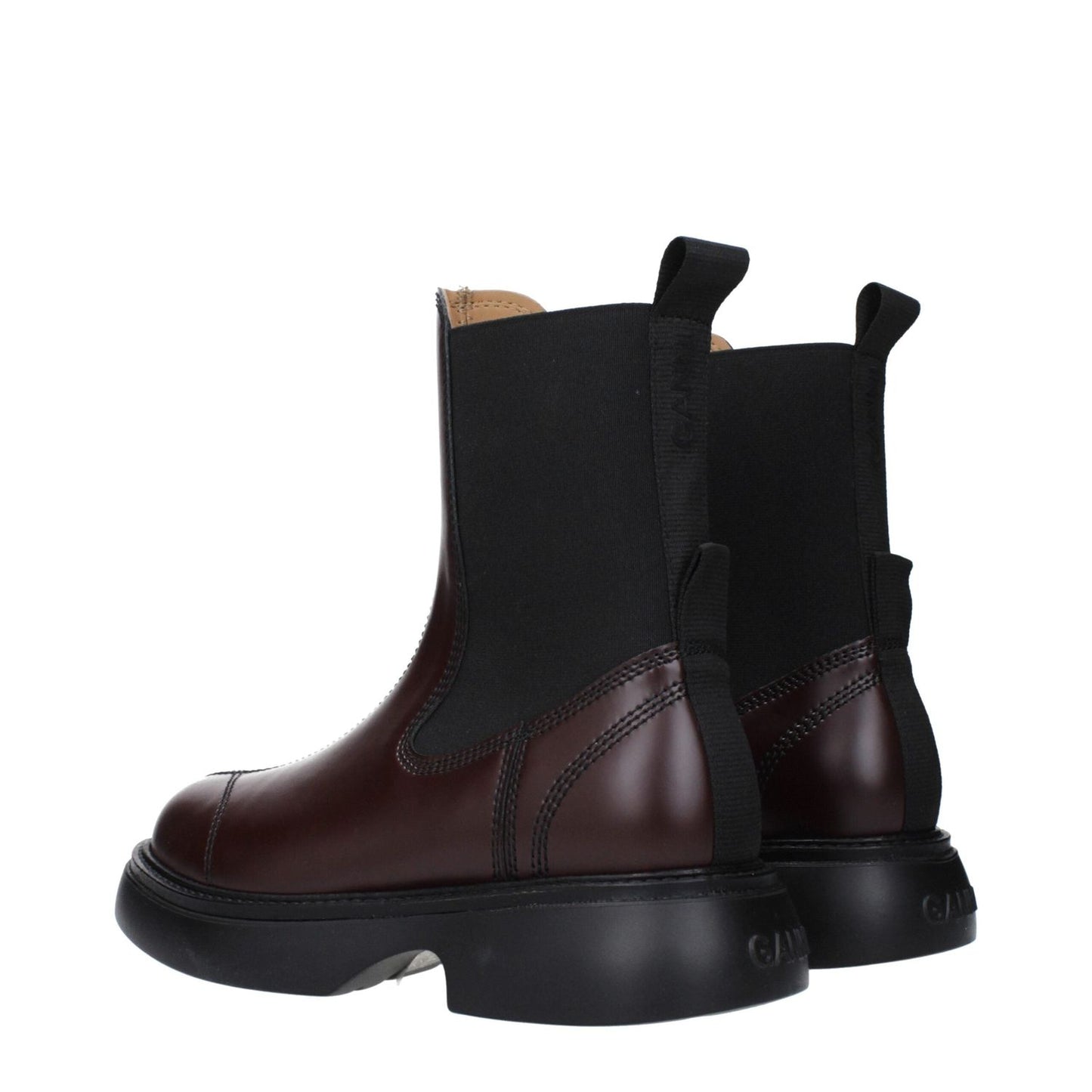 Ganni Brown Leather Ankle Boots GA-15063703191817-EU36/US6
