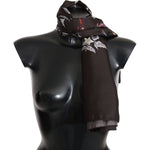 Dolce & Gabbana Brown 100% Silk Bird Print Wrap 80cm X 95cm RRP Scarf MS5007