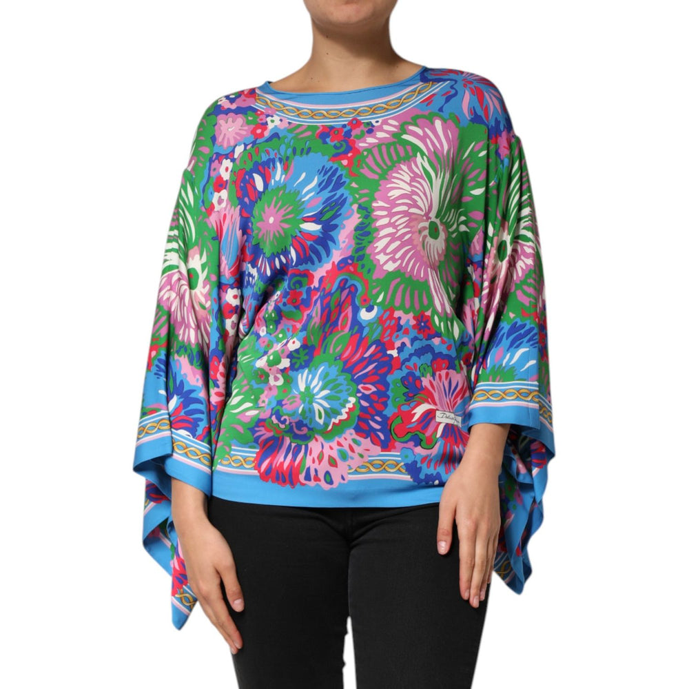 Dolce & Gabbana Multicolor Floral Printed Tunic Blouse Top TSH90592-44
