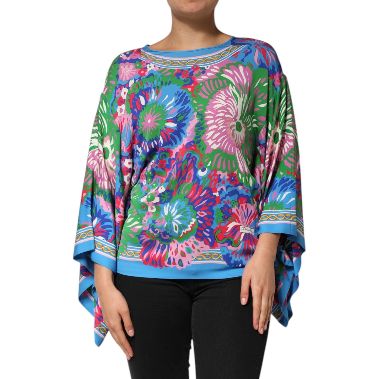 Dolce & Gabbana Multicolor Floral Printed Tunic Blouse Top TSH90592-44